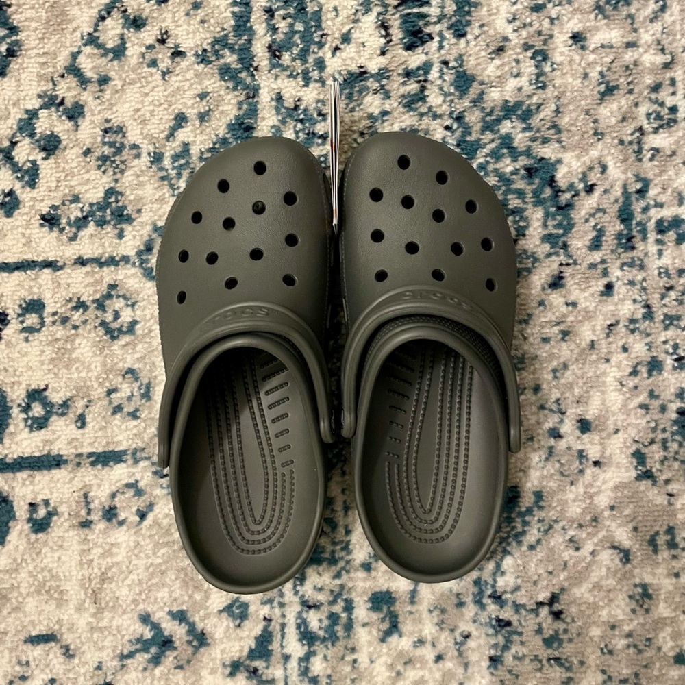 **NEW WITH TAGS** Charcoal Grey Crocs